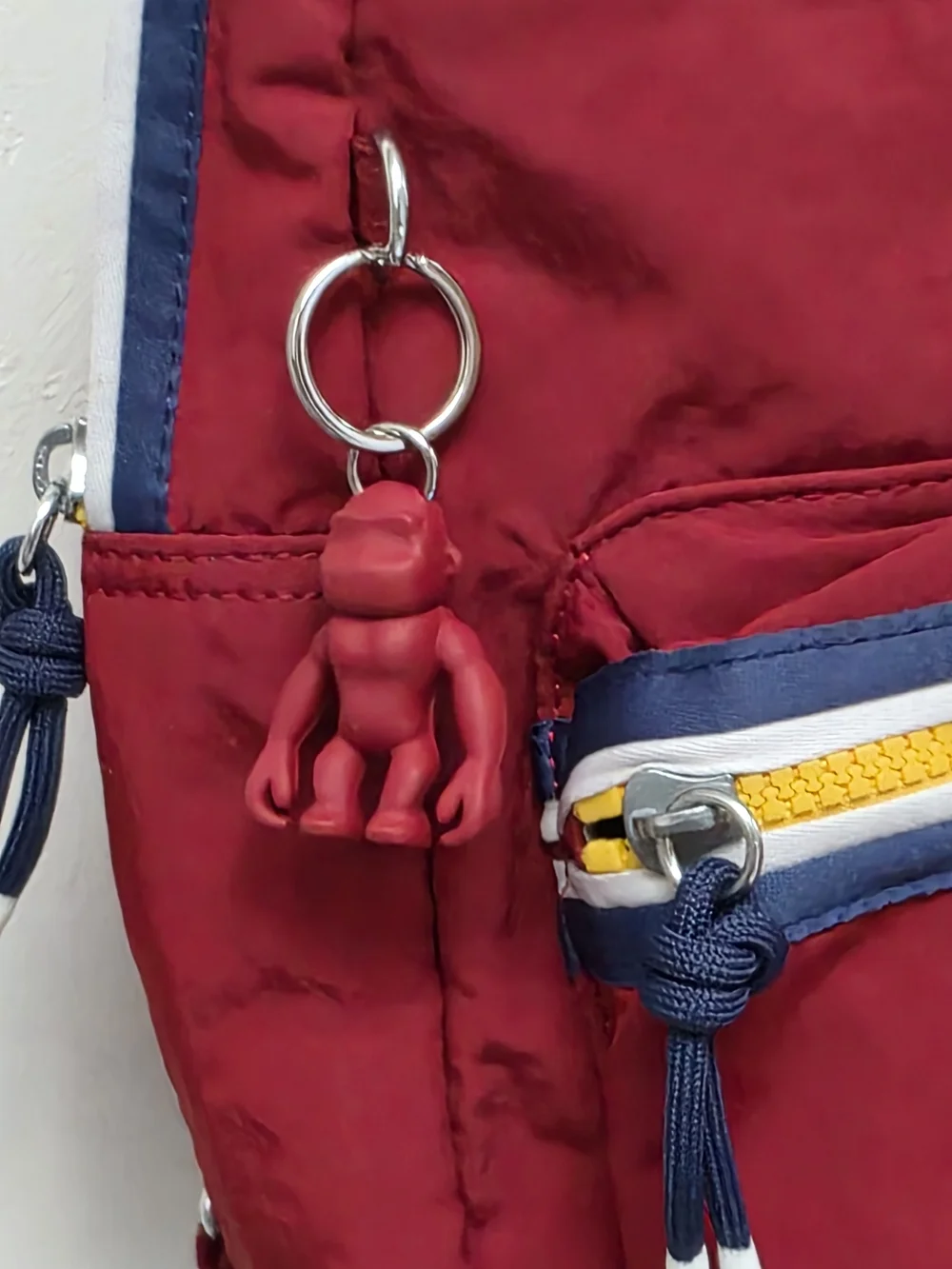 Kipling Seoul Moriko Carmine Backpack With Monkey Charm